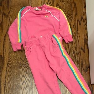 Little Bird Pink Rainbow Tracksuit Set